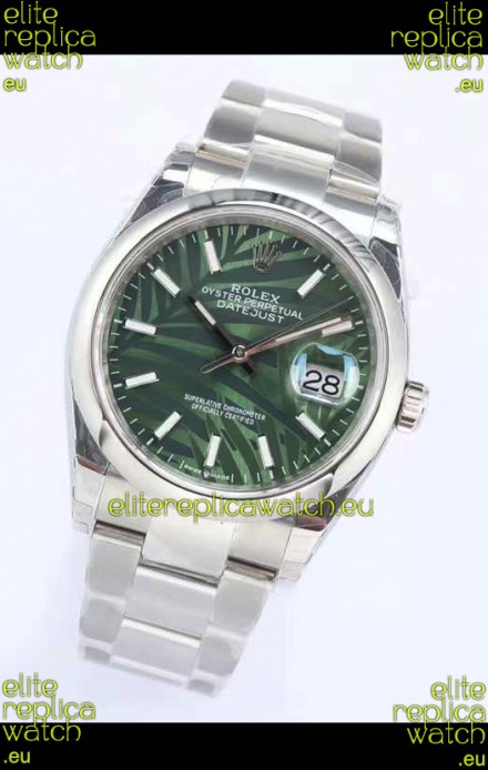 Rolex Datejust Palm Motif Dial 36MM Cal.3135 Movement Swiss Replica Watch in 904L Casing