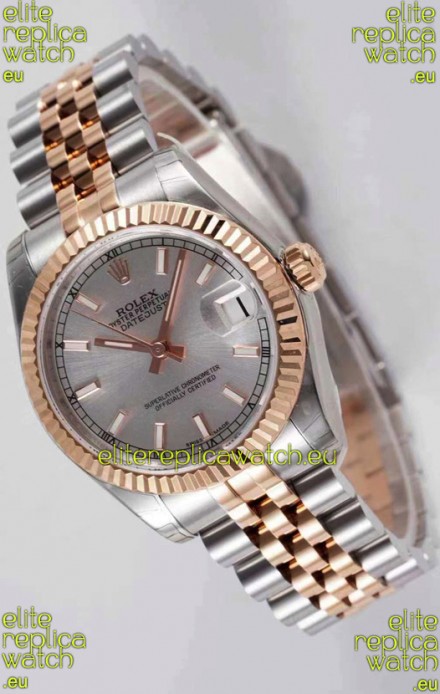 Rolex Datejust 31MM Cal.3135 Movement Swiss Replica Grey Dial Jubilee Strap - Ultimate 904L Steel Watch