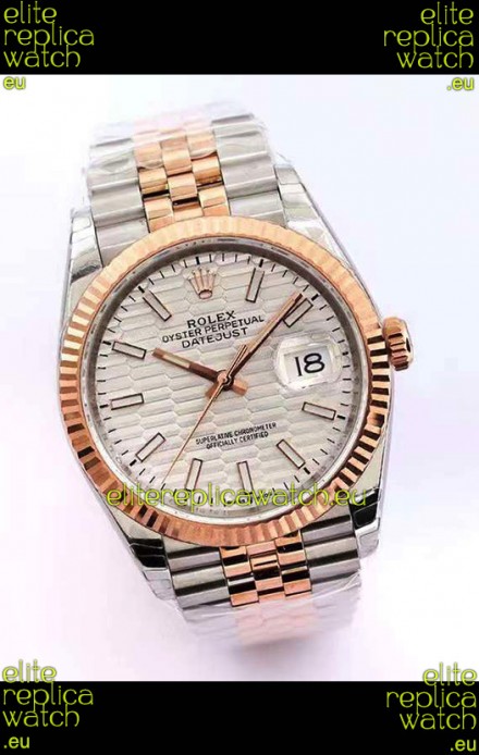 Rolex Datejust Fluted-Motif Dial 41MM Cal.3135 Movement Swiss Replica Watch in 904L Two Tone Casing
