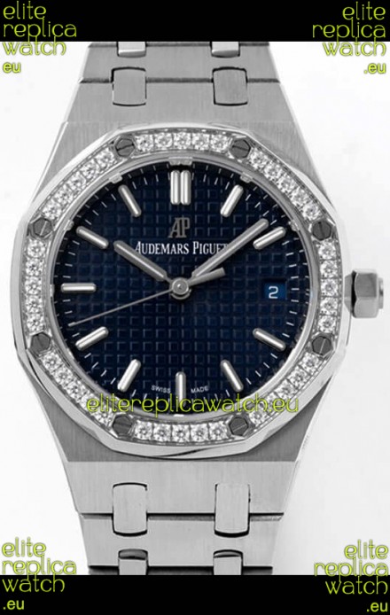 Audemars Piguet Royal Oak Swiss Automatic 34MM Swiss Watch Blue Dial - 1:1 Mirror Replica Edition