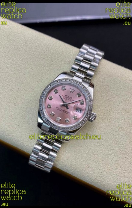 Rolex Datejust 279139 28MM Swiss Replica in 904L Steel in Pink Dial - 1:1 Mirror Replica