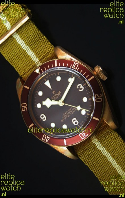 Tudor Heritage Bay Bronze Swiss Replica Watch with NATO Strap 