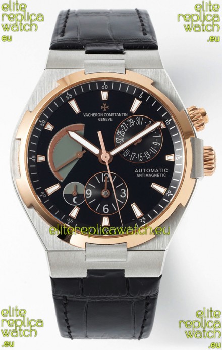 Vacheron Constantin Power Reserve Black Dial Two Tone Black Dial Swiss Replica Watch