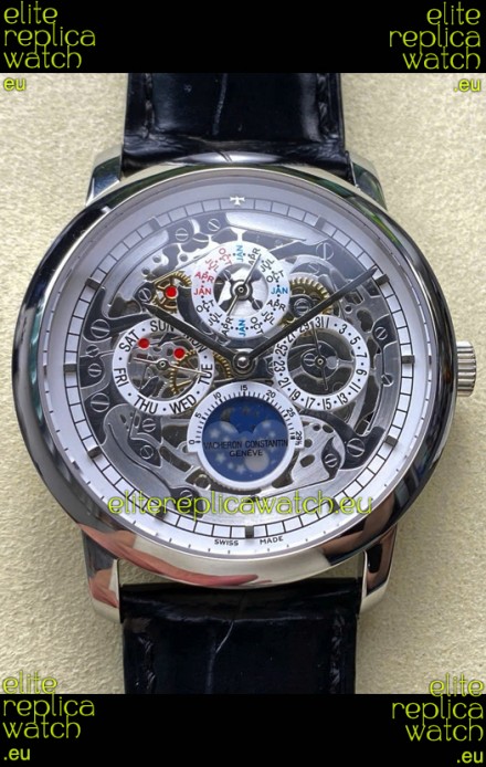 Vacheron Constantin Patrimony Traditionelle Skeleton Perpetual Calendar Swiss Replica Watch 