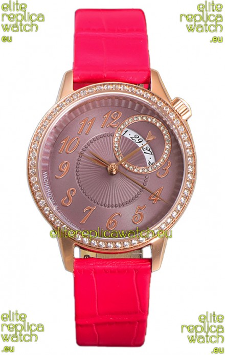 Vacheron Constantin Egerie Muse Rose Gold Casing in Brown Dial Swiss Replica