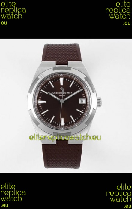 Vacheron Constantin Overseas 1:1 Mirror Swiss Replica Watch in Brown Dial - Rubber Strap