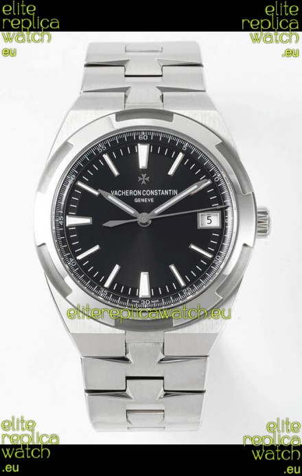 Vacheron Constantin Overseas 1:1 Mirror Swiss Replica Watch in Black Dial - Steel Strap