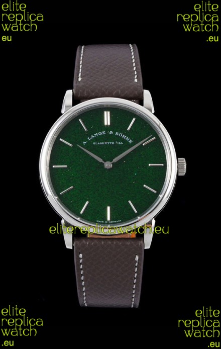 A.Lange & Sohne Saxonia Thin Swiss Replica Watch Steel Case Green Dial