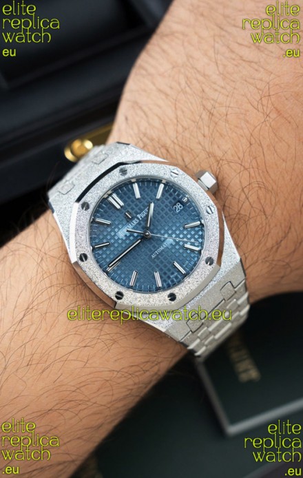 Audemars Piguet Super Clone 15454BC Royal Oak Frosted 37MM Watch in Blue Dial