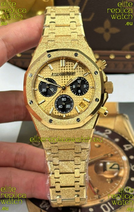 Audemars Piguet Royal Oak Chronograph 26240BA Frosted Yellow Gold Super Clone Watch 