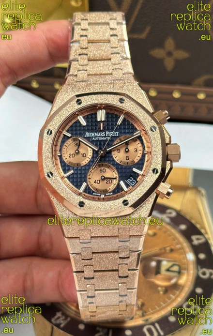 Audemars Piguet Royal Oak Chronograph 26240BA Frosted Rose Gold Super Clone Watch 