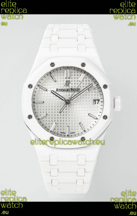 Audemars Piguet Royal Oak 15500 White Ceramic Super Clone White Dial Watch 