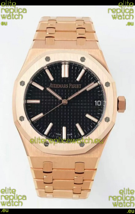 Audemars Piguet Royal Oak 15510OR 41MM Rose Gold Black Dial Super Clone Replica Watch