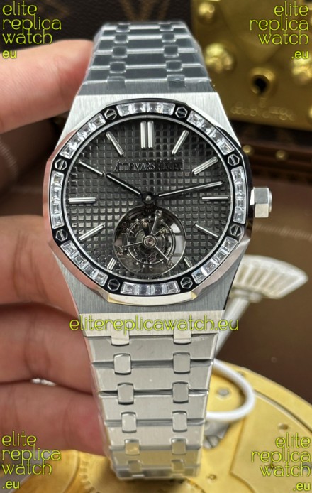 Audemars Piguet Super Clone Royal Oak Flying Tourbillon 41mm Grey Dial Watch 