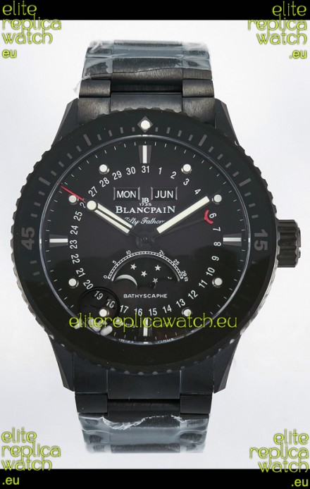 Blancpain Bathyscaphe Ceramic Casing Superclone Watch in Black Dial 
