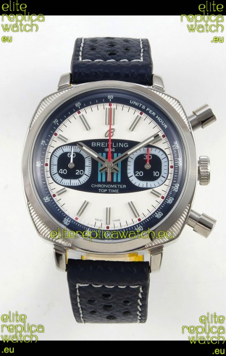 Breitling Top Time Super Clone Chronograph Blue Leather Strap Watch 