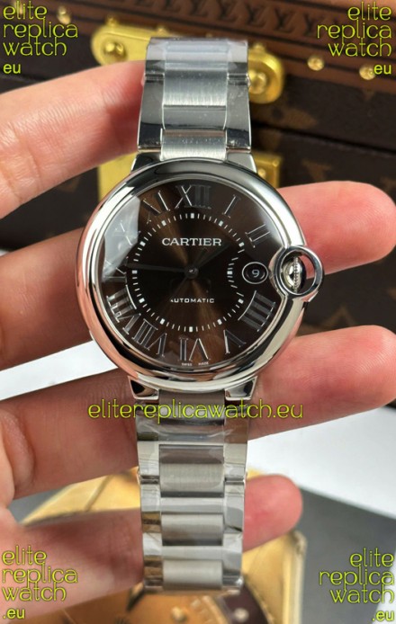 Ballon De Cartier Brown Dial 1:1 Mirror Swiss Replica Watch in 904L Steel Casing - 42MM