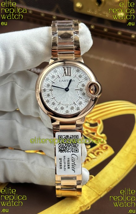 Ballon De Cartier Swiss Quartz 1:1 Mirror Quality 33MM in Rose Gold 