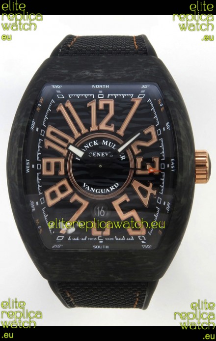 Franck Muller Super Clone Vanguard V45 Racing Carbon Watch in Nylon Strap