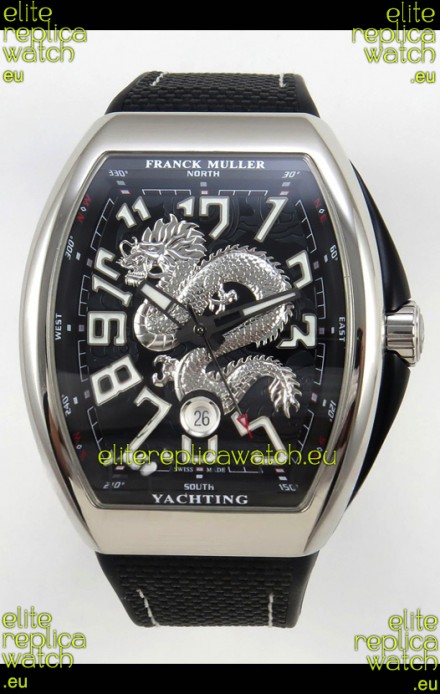 Franck Muller Vanguard Super Clone Yachting Dragon V45 Black Dial Stainless Steel Case Watch 