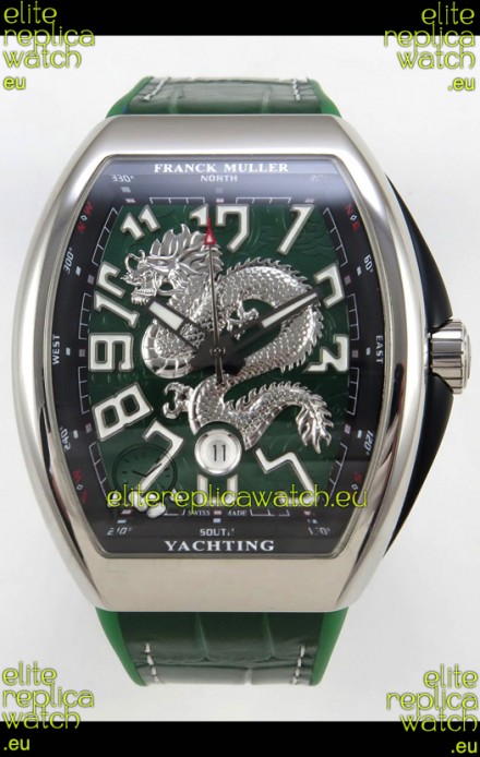 Franck Muller Vanguard Super Clone Yachting Dragon V45 Green Dial Stainless Steel Case Watch 