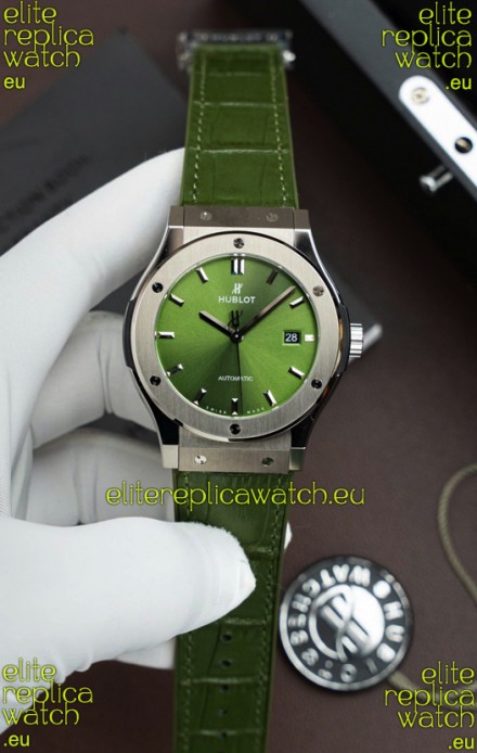 Hublot Super Clone Classic Fusion Titanium Green Dial 42MM Watch