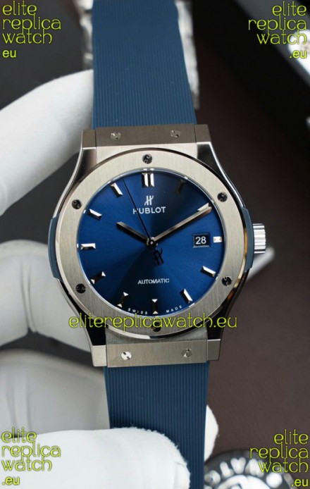 Hublot Super Clone Classic Fusion Titanium Blue Dial 42MM Watch