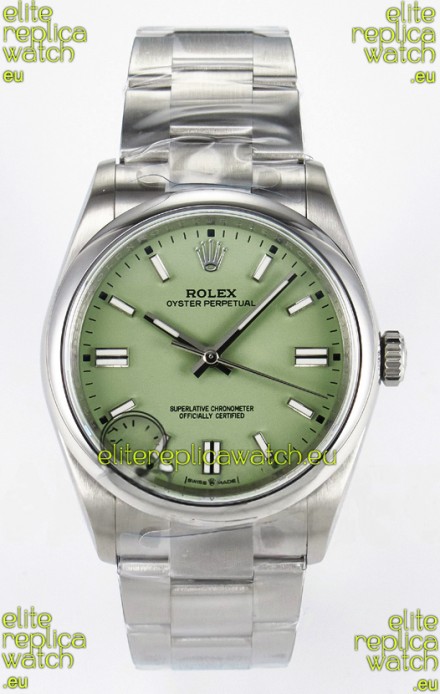 Rolex Oyster Perpetual Super Clone REF#126000 36MM Pistachio Dial Swiss Replica