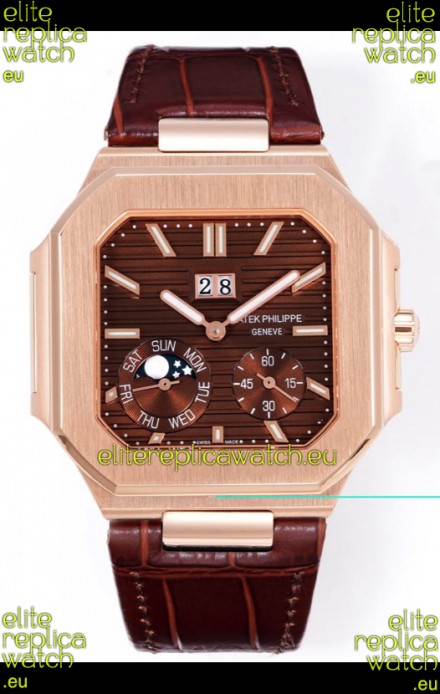 Patek Philippe Cubitus 5822 Rose Gold Casing Brown Dial Swiss Replica Watch