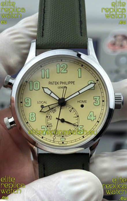 Patek Philippe Complications 5524R Calatrava Rose Gold Brown Dial Watch 