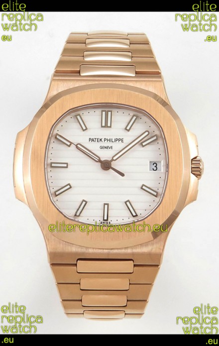 Patek Philippe Super Clone Nautilus 5711/1R-001 in Rose Gold White Dial