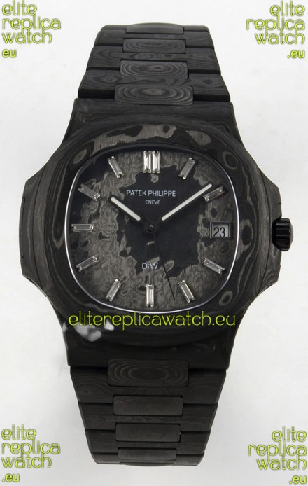 Patek Philippe Nautilus 5711 DiW Black Carbon Dial 1:1 Mirror Swiss Replica Watch