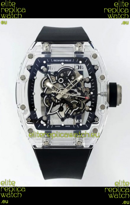 Richard Mille RM055 Transparent Sapphires Casing with Genuine Tourbillon Super Clone Watch