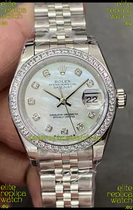 Rolex Datejust Super Clone Mother of Pearl Dial Steel Casing Watch 28MM