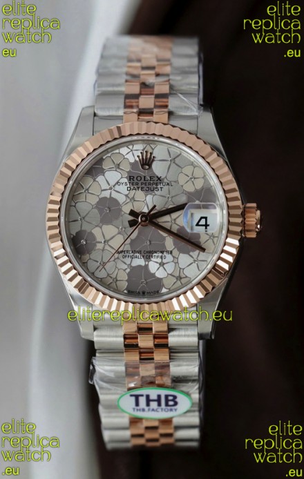 Rolex Datejust Cal.3235 Movement Super Clone Rose Gold 2 Tone 31MM Motif Dial Watch 
