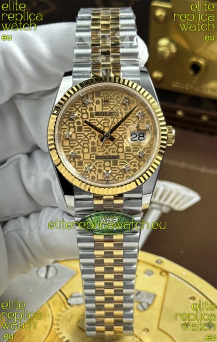 Rolex Datejust Super Clone Cal.3235 Brown Computer Dial 2 Tone Yellow Gold Casing Watch 36MM