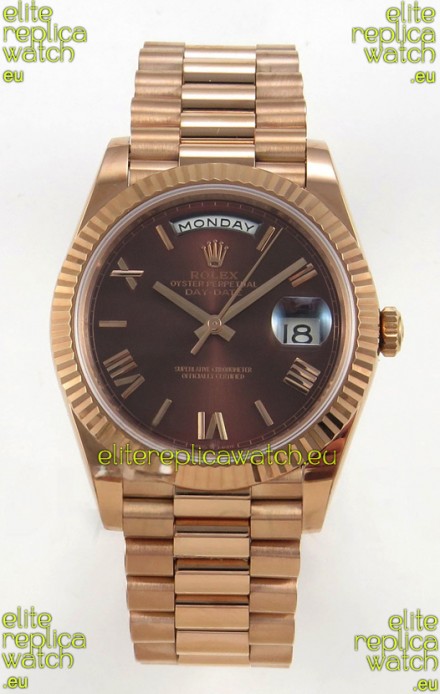 Rolex Day Date Super Clone Brown Dial 40MM 220 Grams Swiss Replica watch 