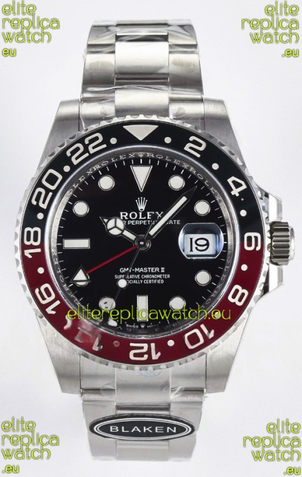 Rolex GMT Masters II Super Clone 12719 "Blaken" 904L Steel Black Dial Watch 