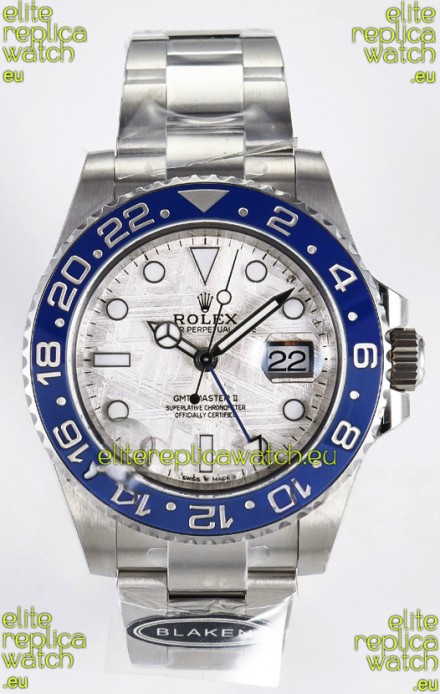 Rolex GMT Masters II Super Clone 126716 "Blaken" 904L Steel Meteorite Dial Watch 