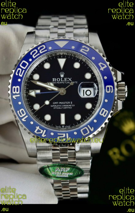 Rolex GMT Masters Super Clone Custom Ceramic Bezel Black Dial Watch 
