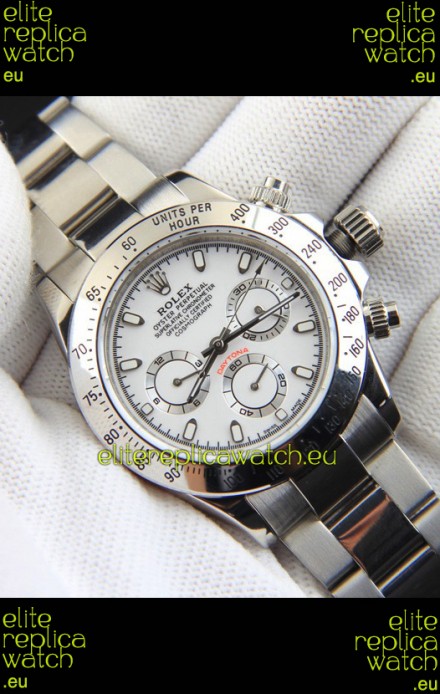 Rolex Daytona Japanese Movement Replica Watch in White Dial 