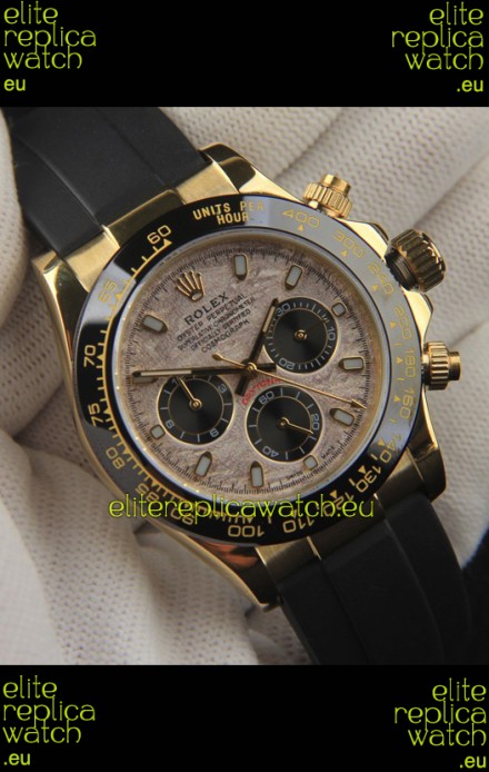 Rolex Daytona Japanese Movement Gold Casing Replica Watch in Meteorite Pattern Dial 