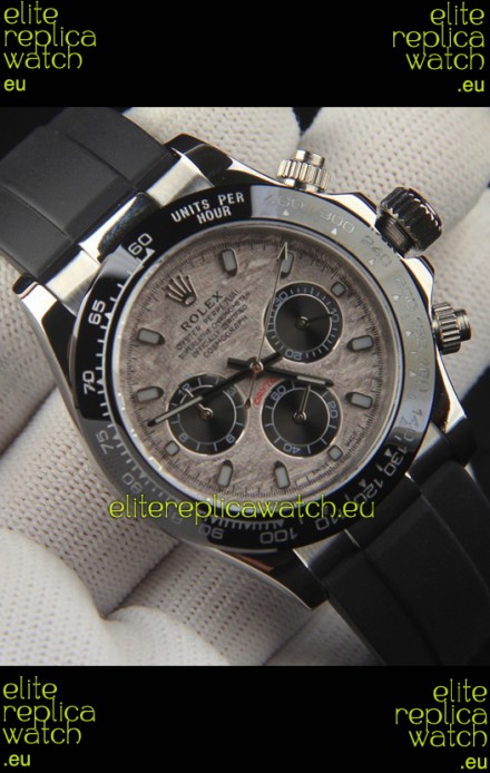 Rolex Daytona Japanese Movement Steel Casing Replica Watch in Meteorite Pattern Dial
