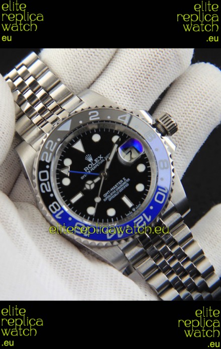 Rolex GMT Masters II Japanese Movement Replica Watch Steel Case Black Dial