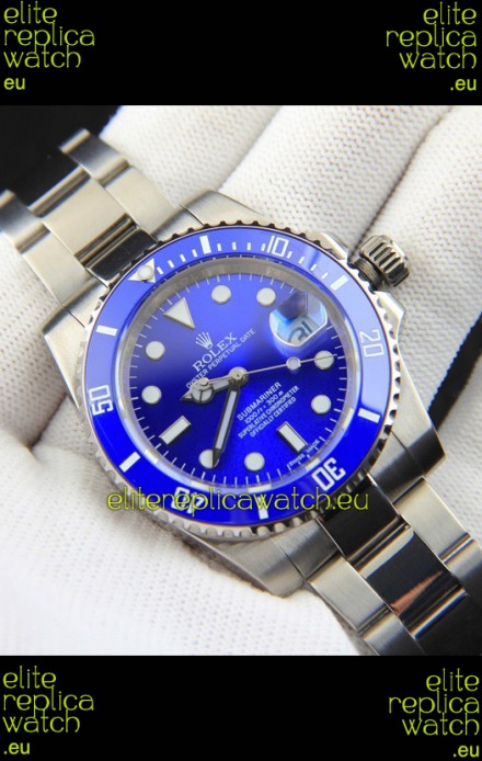 Rolex Submariner Japanese Replica Watch 904L Steel - Ceramic Bezel in Blue