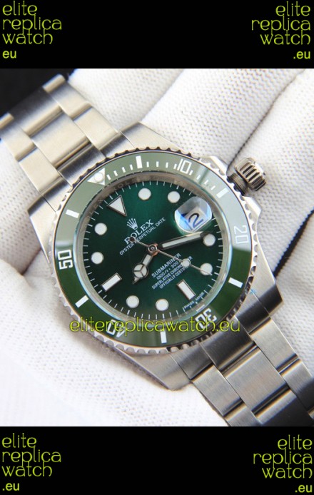 Rolex Submariner Japanese Replica Watch 904L Steel - Ceramic Bezel in Green
