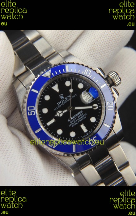 Rolex Submariner Japanese Replica Watch 904L Steel Black Dial Blue Ceramic Bezel 