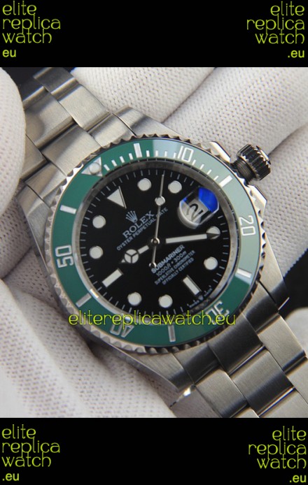 Rolex Submariner Japanese Replica Watch 904L Steel Black Dial Green Ceramic Bezel 