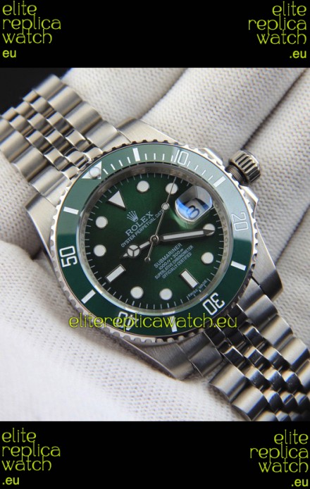Rolex Submariner Japanese Replica Watch 904L Steel - Ceramic Bezel in Green