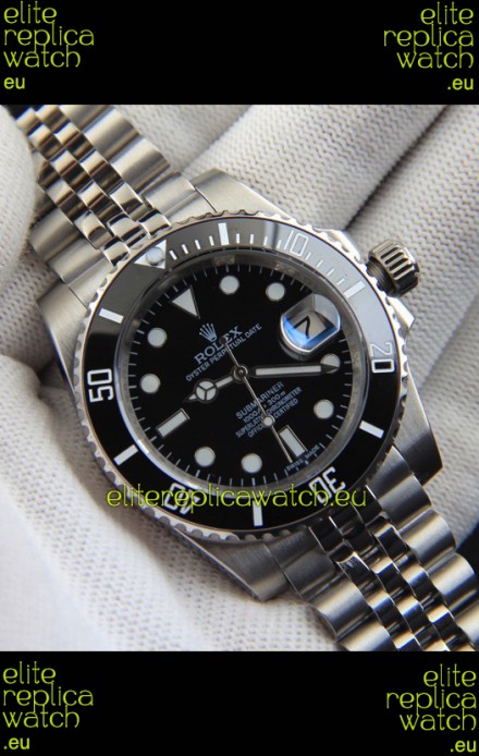Rolex Submariner Japanese Replica Watch 904L Steel - Ceramic Bezel in Black